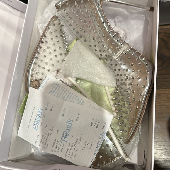 Clear heels with silver spikes - Picture 3 of 4